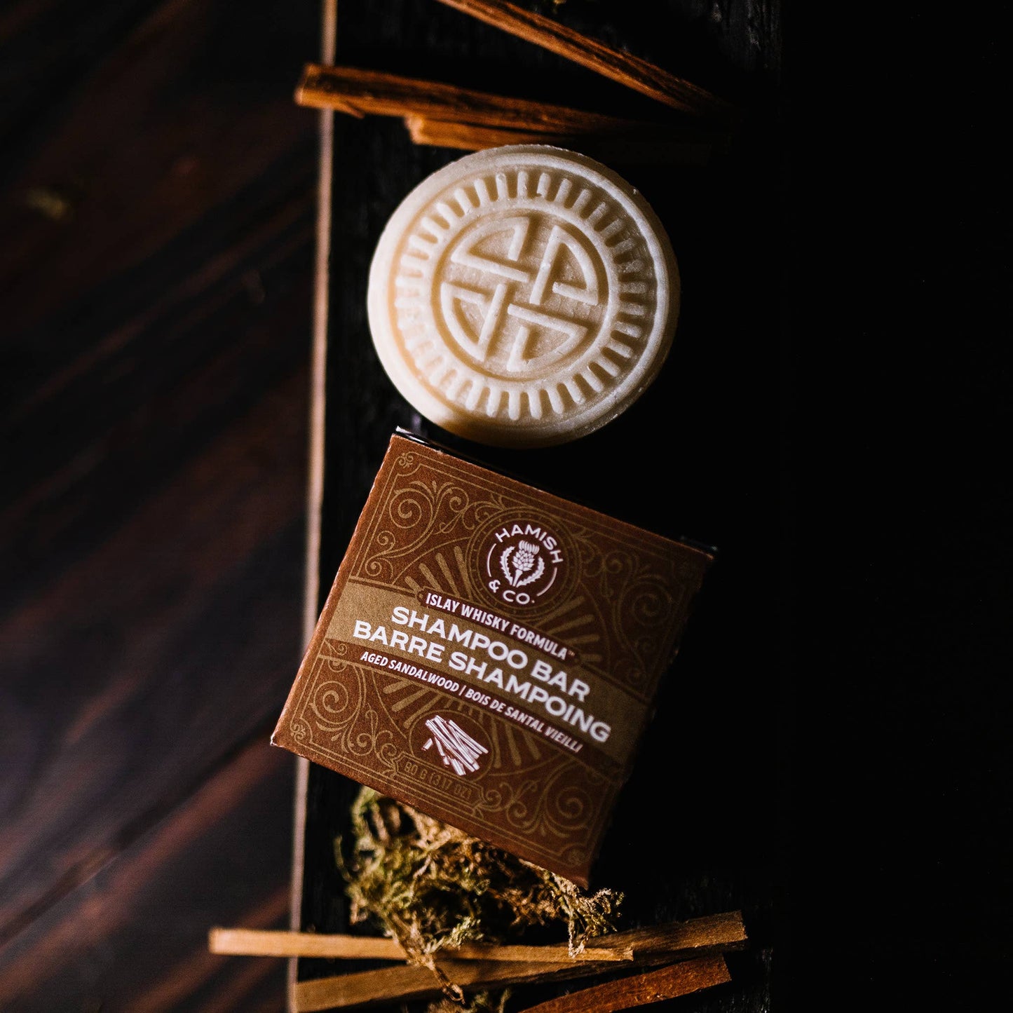 Whiskey Infused Sandalwood Shampoo Bar