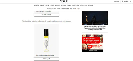 Bottle of cuticle oil.
