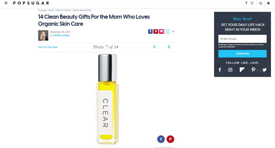 Clear skin care roller bottle.