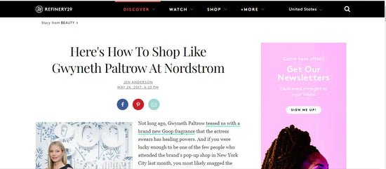 Refinery29 article about Gwyneth Paltrow’s shopping habits.