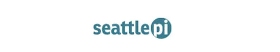 Seattlepi logo design in teal blue color.